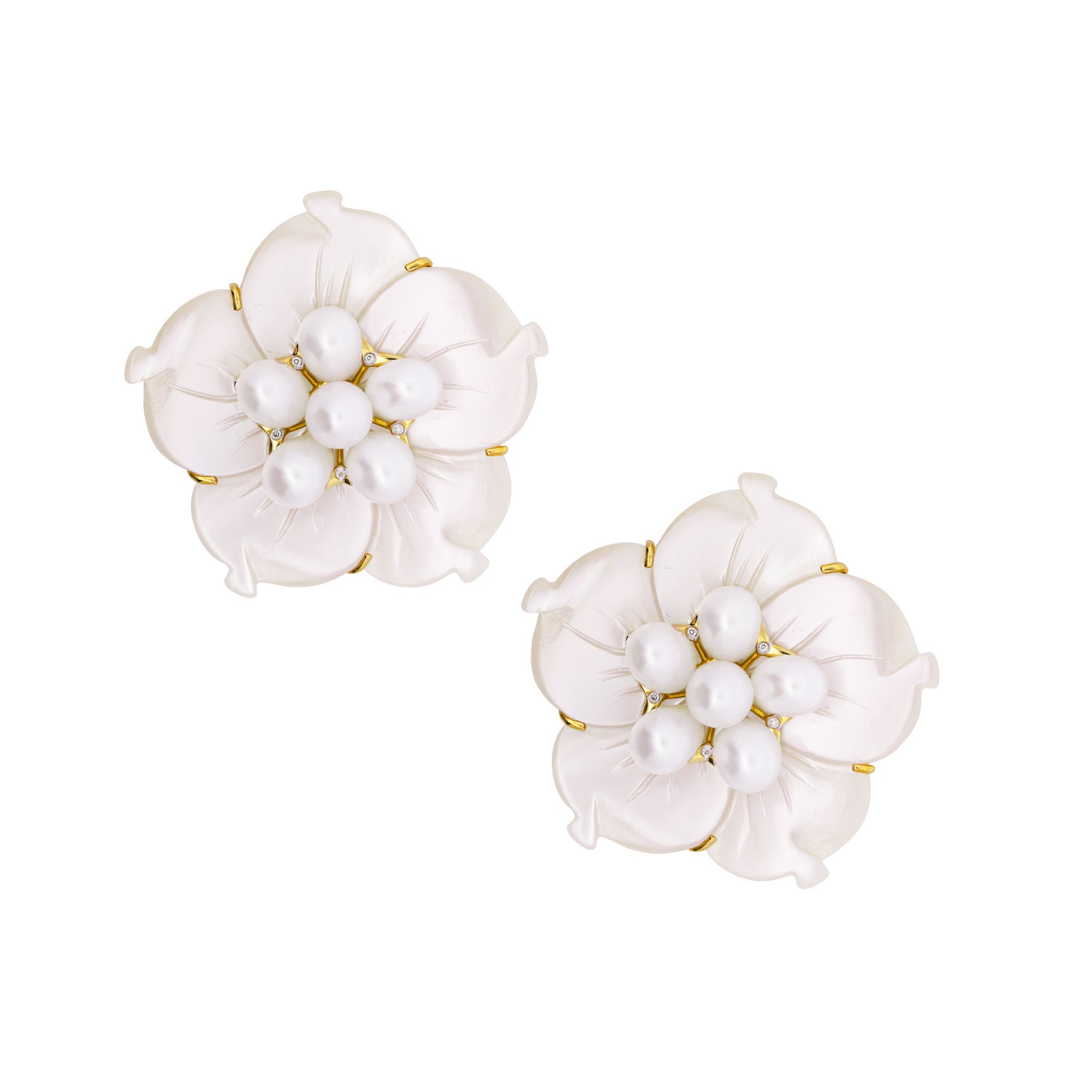 White Floral Mother of Pearl Set